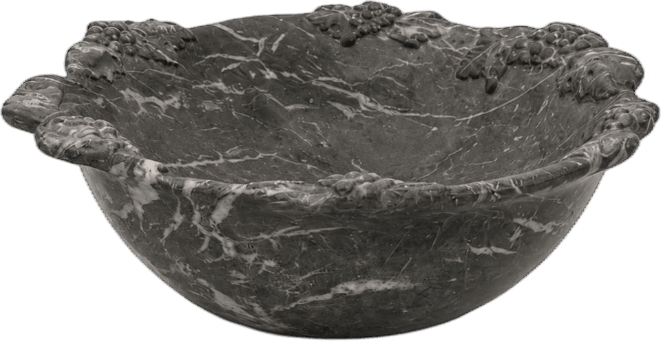 Coppa centrotavola in marmo nero — Marmo nero venato